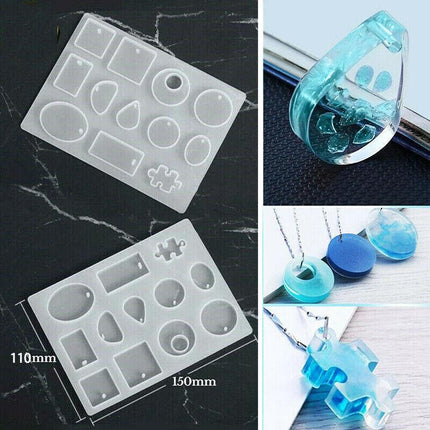 12 Silicone Mould Pendant Jewelry Making Necklace Mold Craft DIY Resin Supplies - Aimall