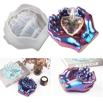 Hand Shape Silicone Ashtray Resin Mold Holder Tray Mould Casting Epoxy Crafts AU - Aimall