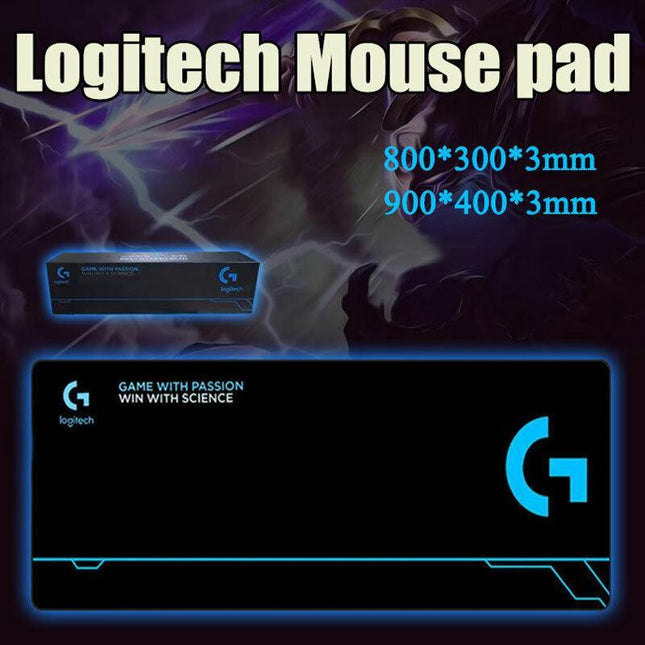 Logitech Gaming Mouse Pad Non-Slip Comfortable Mat Rubber Base Soft Cloth Black - Aimall
