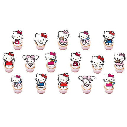 Happy Birthday Cute Hello Kitty Balloon Banner Flag Light Tinsel Curtain Party - Aimall