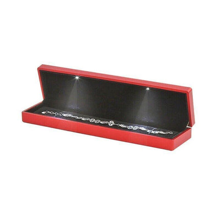 LEDLighted Jewelry Pendant Necklace Box Case Jewellery Display Gift Ring Storage - Aimall