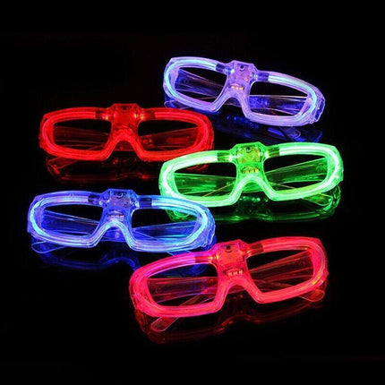 LED Glasses Light Up Shutter Shades Sunglasses Glow In The Dark Neon Party Toys - Aimall