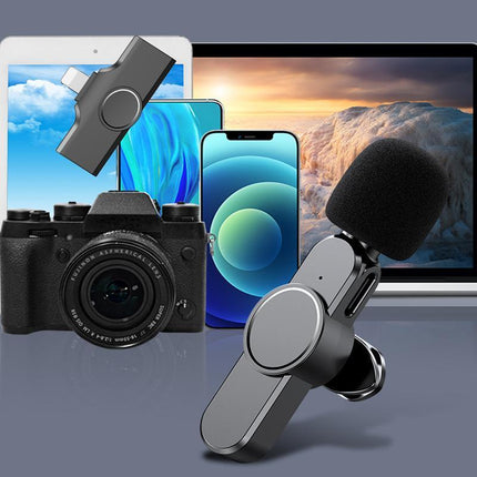 Wireless Lavalier Microphone Mic For Apple Phone iPhone ipad Vlog Live Stream - Aimall