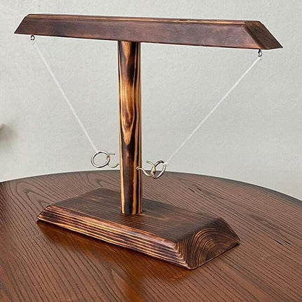 Wooden Hook and Ring Toss Game Shot Ladder for 2 People Party Bar Drinking Toy - Aimall