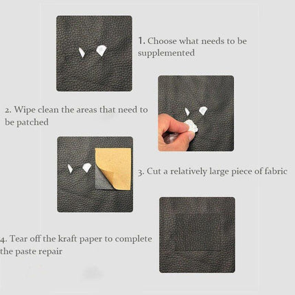2-6x Self Adhesive Leather Repair Patches Kit Sofa Couch Car Seats Patching Tool - Aimall