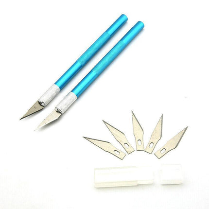 Cutter Metal Handle Engraving Tool Craft Knife With 5 Blade Scalpel AU STOCK - Aimall