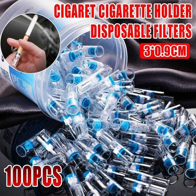 100X Cigarette Holder Smoking Filters Cigaret Tar-proof Filtrator Healthy Unisex - Aimall