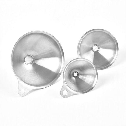 3X Stainless Steel Funnel Oil Liquid Funnel Metal Funnel With Detachable Filter - Aimall
