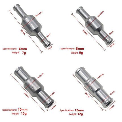 2X 6/8/10/12mm One Way Non Return Check Valve Air Fuel Petrol Diesel Oil Vacuum - Aimall