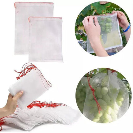 10/50X Fruit Net Bags Agriculture Garden Vegetable Protection Mesh Insect Proof - Aimall