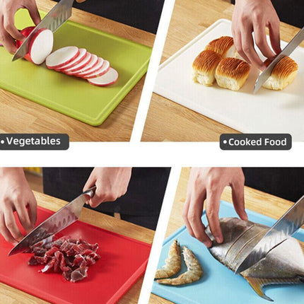 Coloured Chopping Board Set Cutting Boards Index With Stand Holder Juice Grooves - Aimall