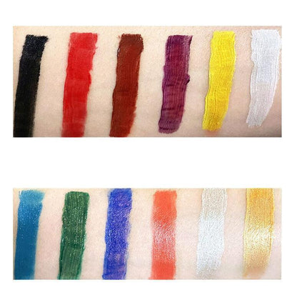 12 Colours Face Body Paint Oil Painting Art Make Up Set Halloween Party Fancy AU - Aimall