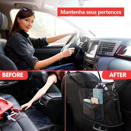 Car Net Pocket Handbag Holder Between Seats Organizer Purse Storage Mesh Bag AU - Aimall
