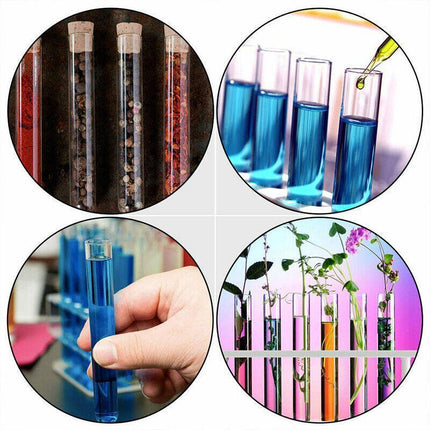 50/100X Clear Plastic Test Tube With Wooden Cork Stopper Wedding Favors Bottles - Aimall
