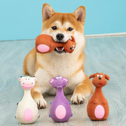 Latex Squeaky Dog Toys Puppy Pet Chew Toys Squeaker Toy Bite-Resistant - Aimall