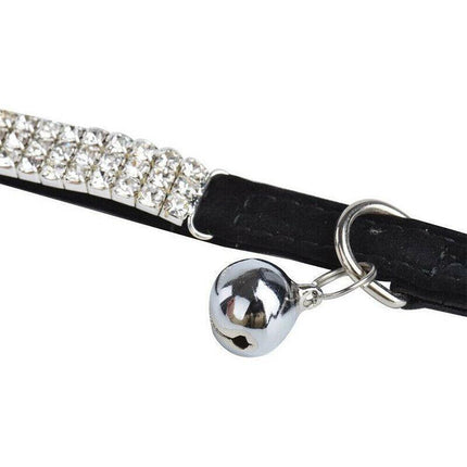 Collar Suede Cat Kitten Puppy Pet safety release adjustable Rhinestone 5 Colours - Aimall