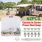 62PCS Stainless Steel Canvas to Screw Press Stud Snap Kit Boat Cover OZ Stock - Aimall