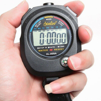 2X Handheld Stop watch Digital Chronograph Counter Sports StopWatch Timer Alarm - Aimall
