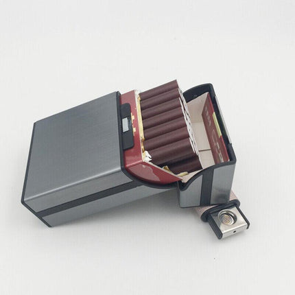 Tobacco Holder Aluminum Pocket Box Storage Container 20 Cigarette Case LighterAU - Aimall