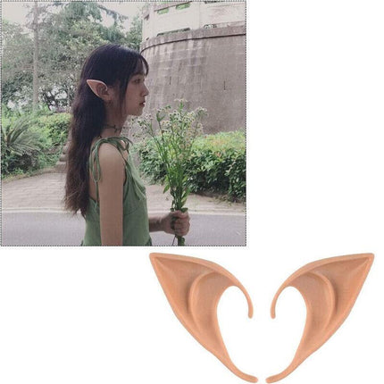 1 Pair Rubber Elf Ears Fairy Elven Pixie Hobbit Demon Halloween Costume Cosplay - Aimall