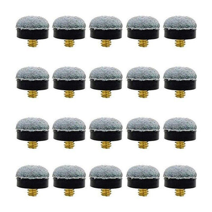 10 Pairs Billiard Screw-on Tips with Pool Cue Stick Ferrules Soft Grey Tips Set - Aimall