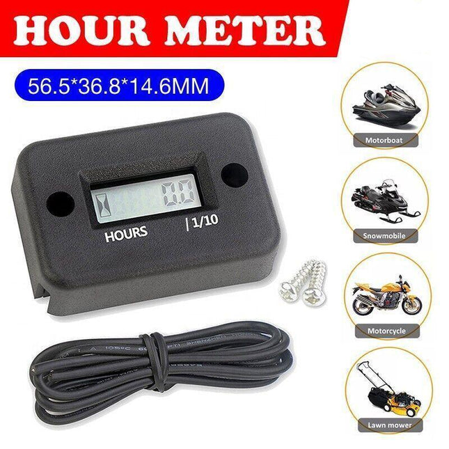Inductive Waterproof Hour Meter Dirt Ski Gas Engine For Marine ATV Motorcycle AU - Aimall