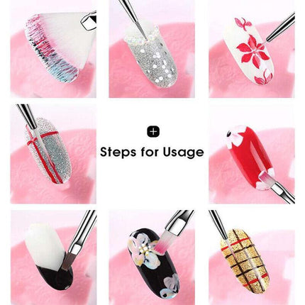 Nail Art Design Brushes Dotting Pen Tool Set Painting UV Gel Drawing Brush 15PCS - Aimall