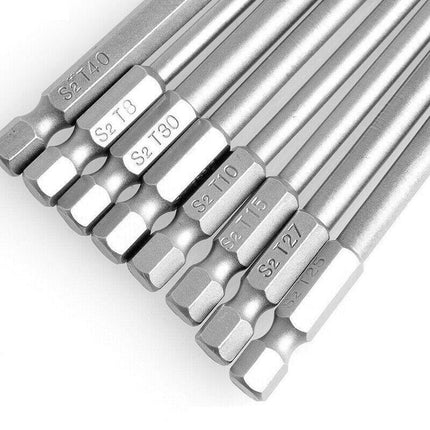 8x T8-T40 Torx Screwdriver Bit Set Hex Security Magnetic Head 100mm Long New AU - Aimall