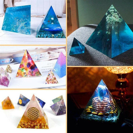 Pyramid Silicone Mold Epoxy Resin Jewelry Making Mould Pendant Craft DIY Supply - Aimall