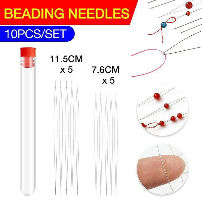 10PC Big Eye Beading Needles Easy Threading Tool for Bracelet Jewelry Making DIY - Aimall