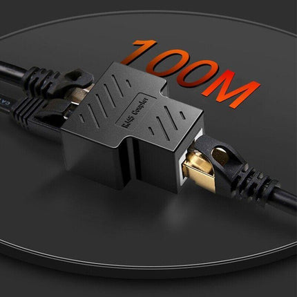 RJ45 LAN Ethernet Splitter Plug Network Double Adapter Coupler Cable Connector - Aimall