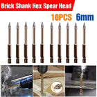 10X 6MM Tile Porcelain Drill Bit Marble Ceramic Glass Brick Shank Hex Spear Head - Aimall