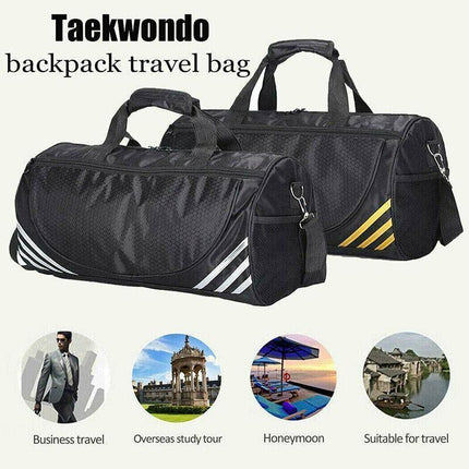 Gym Duffle Bag Waterproof Taekwondo Travel Duffel Bag Outdoor Large Size Black - Aimall