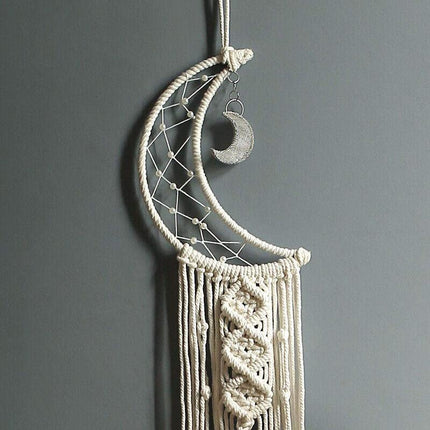 Wall Hanging New Tapestry Macrame Moon Dream Catcher Handmade Bedroom Home Decor - Aimall