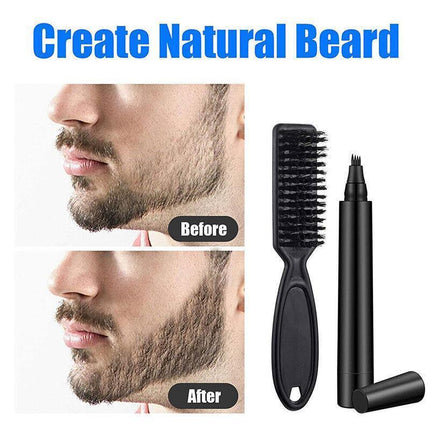 Hair Beard Filler Pen Beard Camouflage Hair Grower Beard Fr Men With Beard Brush - Aimall