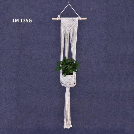 Macrame Plant Flower Pot Holder Hanger Hanging Planter Basket Hemp Rope Braided - Aimall
