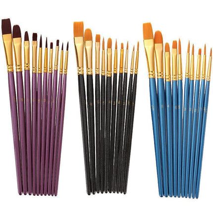 10pcs Artist Paint Brushes Set Painting Tool for Acrylic Oil Watercolour Kit AU - Aimall