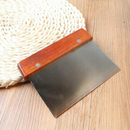 Stainless Steel Dough Bench Scraper Wooden Handle Cake Slicer Pastry Cutter AU - Aimall