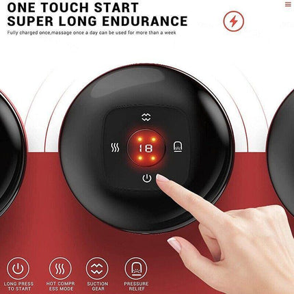 Electric Intelligent Vacuum Cupping Therapy Red Light Heating Body Slimming - Aimall