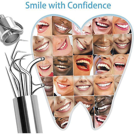 8pcs Stainless Steel Toothpick Set Metal Flossing Portable Toothpick Box Holder - Aimall