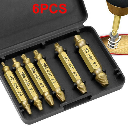 6PCS Damaged Screw Extractor Speed Out Drill Bits Tool Set Broken Bolt Remover - Aimall