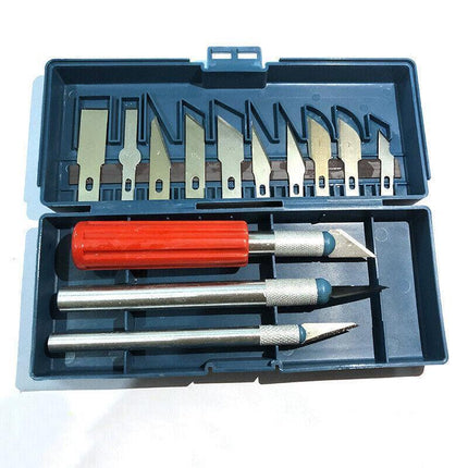 13 Pieces Hobby Craft Knife Set With Case-3 Knives +13 Cutting Blades Art Knives - Aimall
