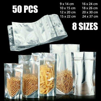 Clear Aluminum Foil Mylar Stand Up Retail Bags Zip Lock Pouches Pouch Packaging - Aimall
