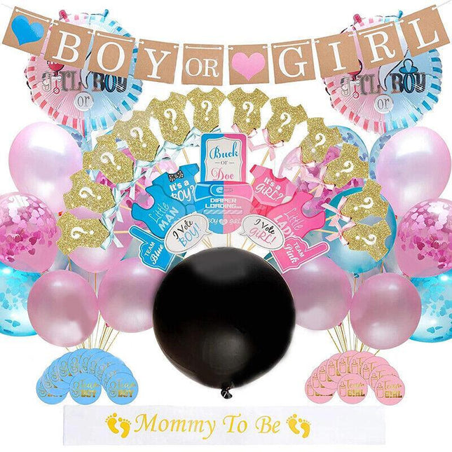 Gender Reveal Party Kit Pregnancy Baby Balloon Baby Shower Decorations Supplies - Aimall