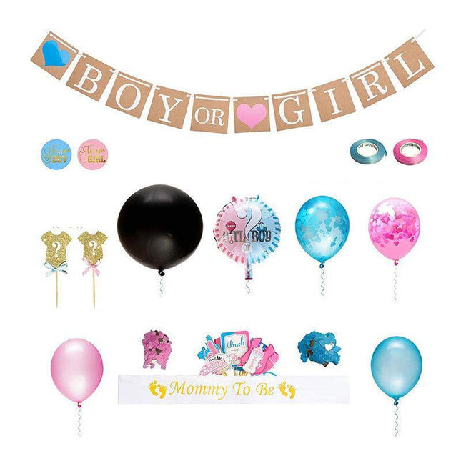 Gender Reveal Party Kit Pregnancy Baby Balloon Baby Shower Decorations Supplies - Aimall