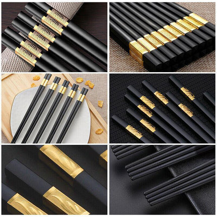10Pairs Premium Quality Reusable Chopsticks Dishwasher Safe Fiberglass Chopstick - Aimall