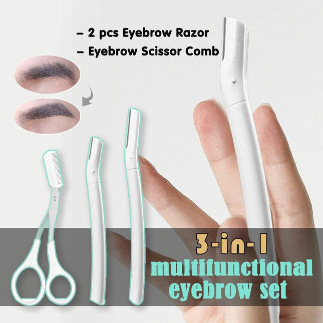 3 PCS Women's Eyebrow Razor Dermaplaning Kit Facial Hair Shaving Razor Tool Kit - Aimall