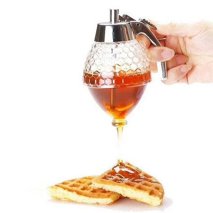 Honey Syrup Dispenser Pot stand Jar Bee Hive Trigger Kitchen Pot Premium - AU - Aimall
