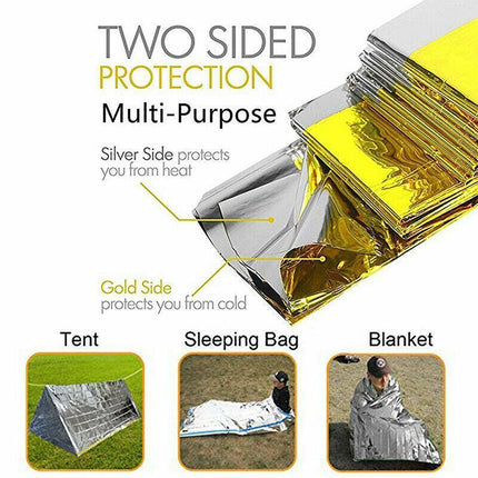 4x Space Blankets PREMIUM Thermal Emergency Survival Camping Rescue First Aid AU - Aimall