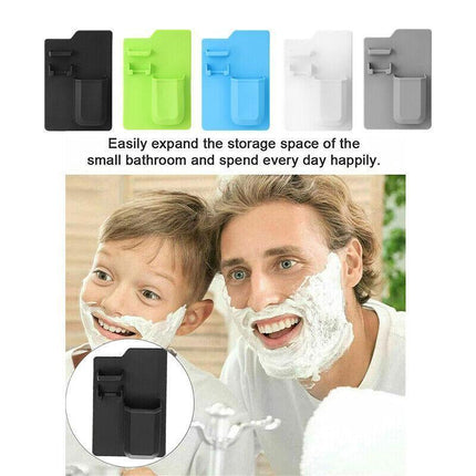 1PC Space Toothbrush Holder Shower Organizer Silicone Bathroom Storage Razor AU - Aimall